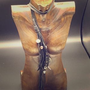 Deerskin Long Leather Lariat Necklace